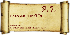Petanek Tibád névjegykártya