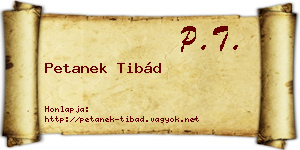 Petanek Tibád névjegykártya